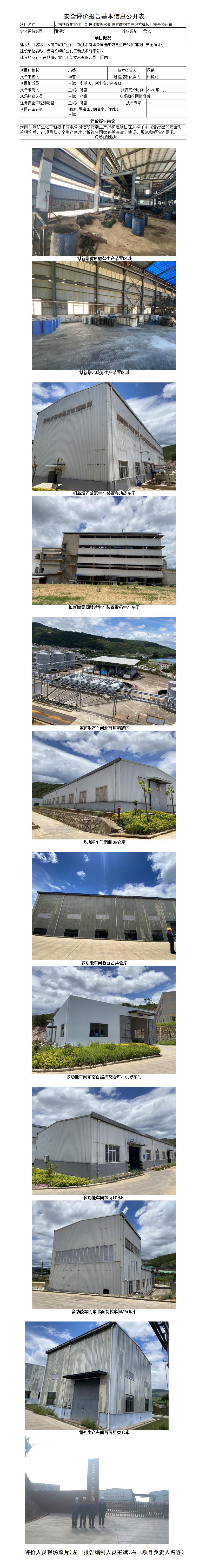 預評價(jià)（云南鐵峰礦業(yè)化工新技術(shù)有限公司選礦藥劑生產(chǎn)線(xiàn)擴建項目安全預評價(jià)）